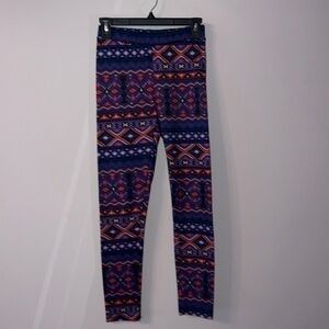 Blue and red print leggings - forever 21 - small